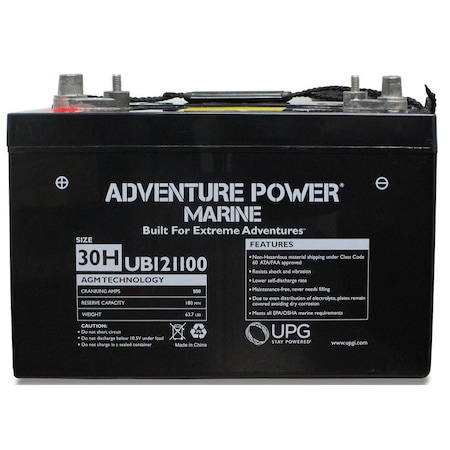 Bsc Preferred Adventure Power Marine 12V 110Ah SLA - AGM Battery - Marine Post UPG-40603